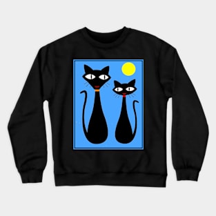 Cat Couple Whimsical Comic Surreal Print Crewneck Sweatshirt